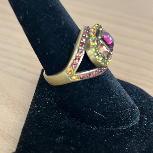 Heidi Daus Crystal Cocktail Ring Size 8 - Picture 3 of 7